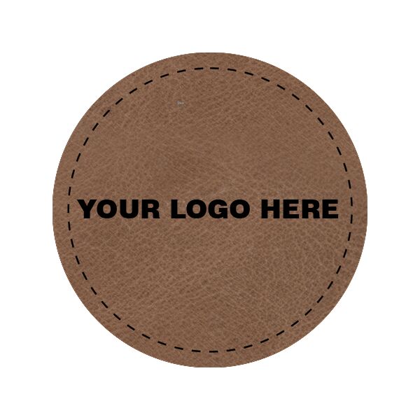 2.5" x 2.5" Circle Leather Patch - Laser Engraved Thumbnail