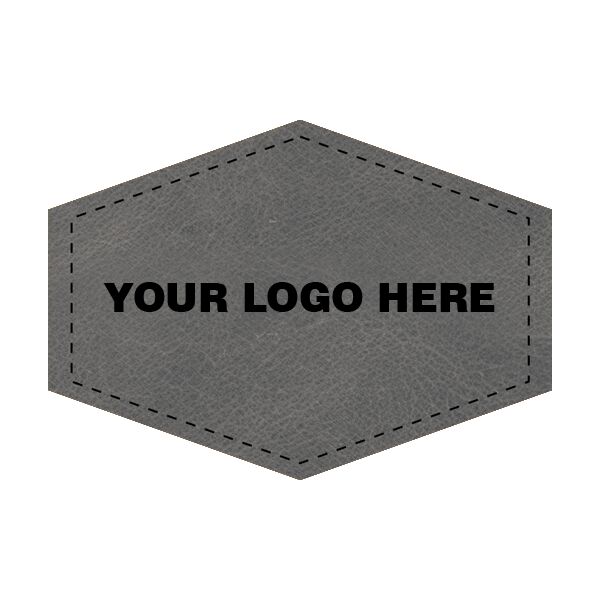 3.5 x 2.5 Leather Hexagon Patch - Laser Engraved Thumbnail