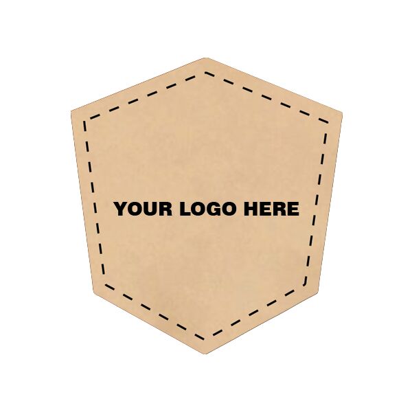 1.8" x 2" Leather Shield Patch - Laser Engraved Thumbnail