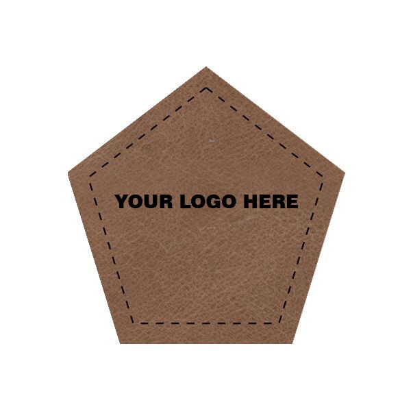 2.5" x 2.5"  Leather Pentagon Patch - Laser Engraved Thumbnail
