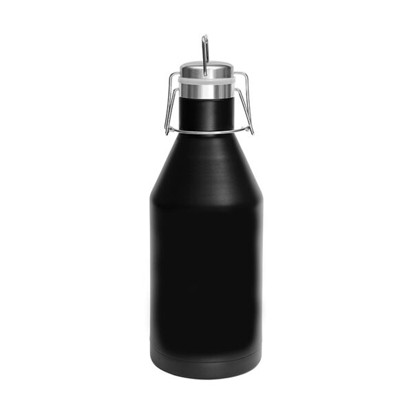 Polar Camel 64 oz. Black Vacuum Insulated Growler with Swing-Top Lid Thumbnail