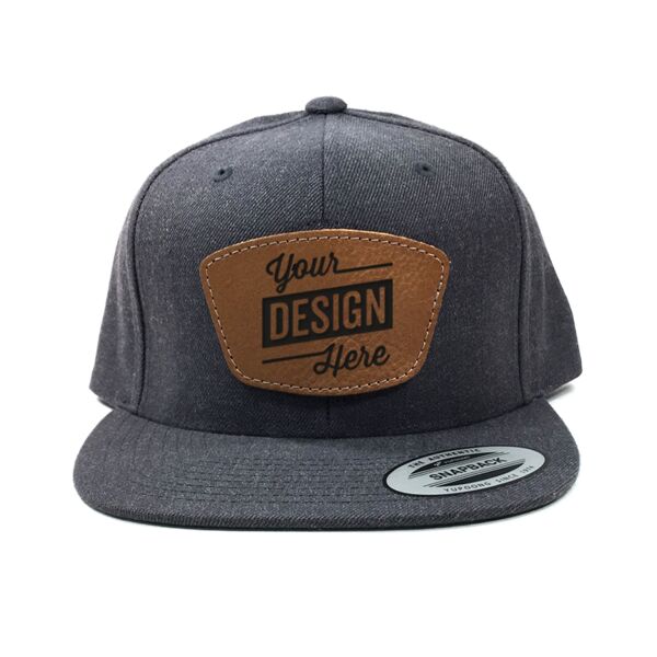 Yupoong Classic Snapback & Laser Engraved Leather Patch Bundle - Your Logo Thumbnail