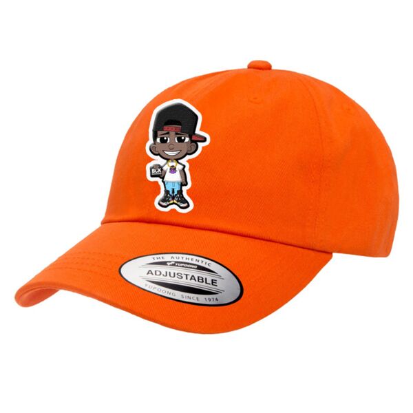 Flexfit Low Profile Cotton Twill Strapback Dad Hat & Full  Color Patch Bundle - Your Logo Thumbnail